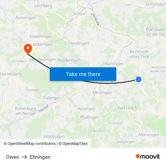 Owen to Ehningen map