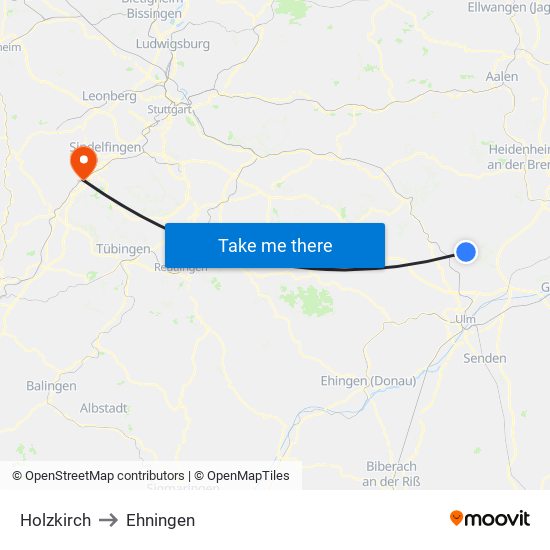 Holzkirch to Ehningen map