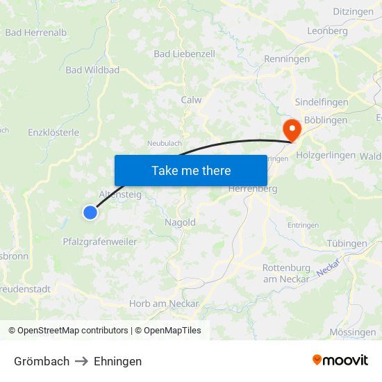 Grömbach to Ehningen map