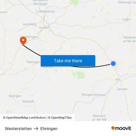 Westerstetten to Ehningen map