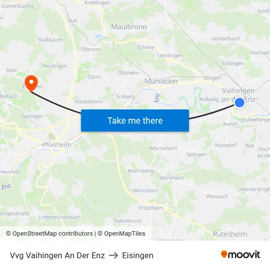 Vvg Vaihingen An Der Enz to Eisingen map