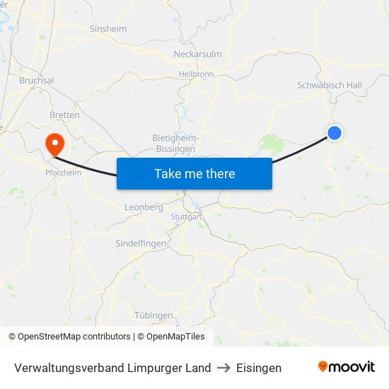 Verwaltungsverband Limpurger Land to Eisingen map