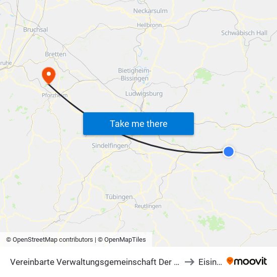 Vereinbarte Verwaltungsgemeinschaft Der Stadt Göppingen to Eisingen map