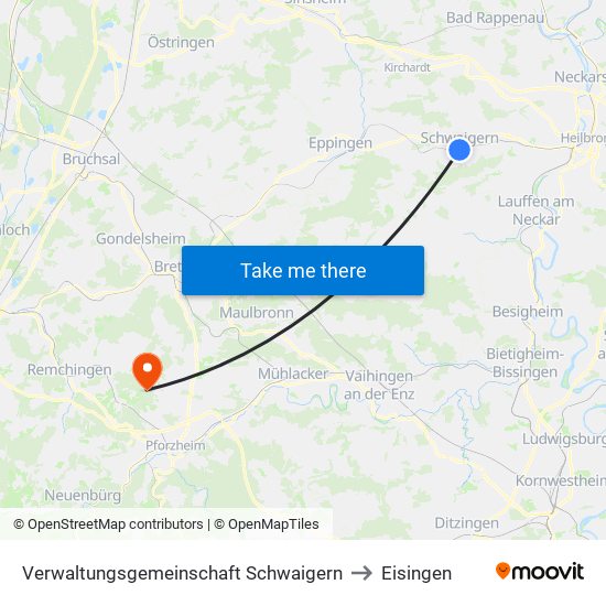 Verwaltungsgemeinschaft Schwaigern to Eisingen map