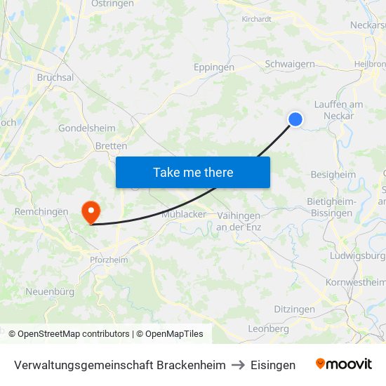 Verwaltungsgemeinschaft Brackenheim to Eisingen map