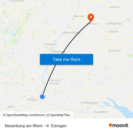 Neuenburg am Rhein to Eisingen map