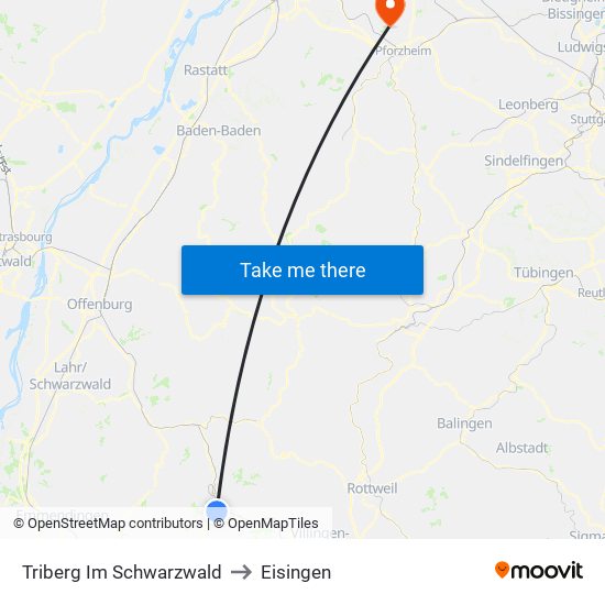 Triberg Im Schwarzwald to Eisingen map