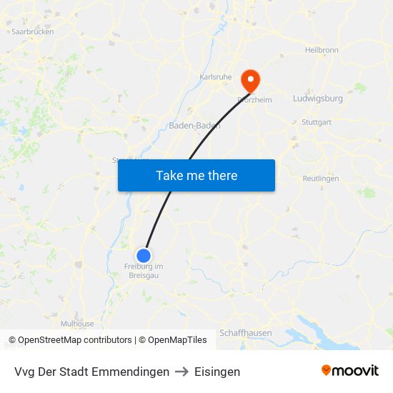 Vvg Der Stadt Emmendingen to Eisingen map