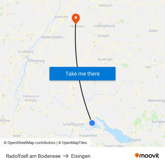 Radolfzell am Bodensee to Eisingen map