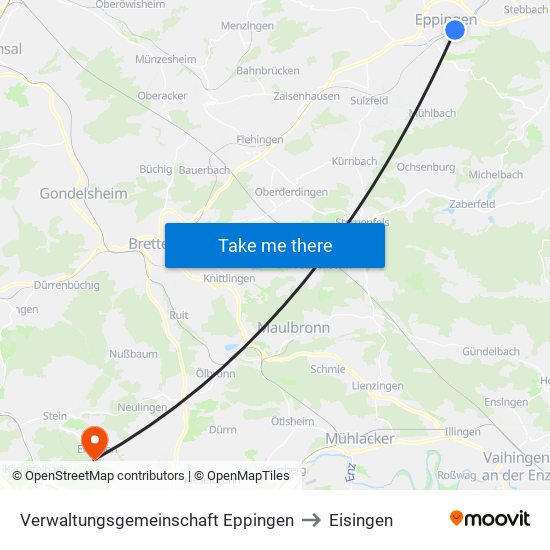 Verwaltungsgemeinschaft Eppingen to Eisingen map