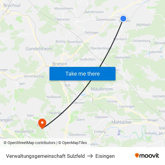 Verwaltungsgemeinschaft Sulzfeld to Eisingen map