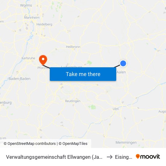 Verwaltungsgemeinschaft Ellwangen (Jagst) to Eisingen map