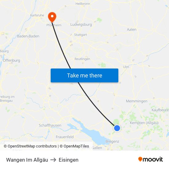 Wangen Im Allgäu to Eisingen map