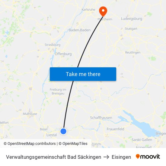 Verwaltungsgemeinschaft Bad Säckingen to Eisingen map