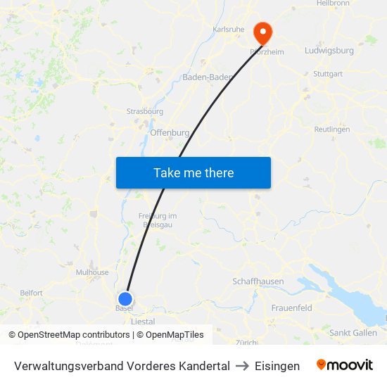 Verwaltungsverband Vorderes Kandertal to Eisingen map