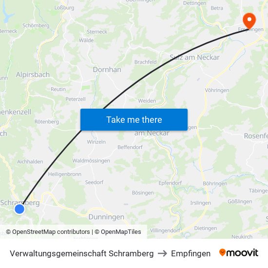Verwaltungsgemeinschaft Schramberg to Empfingen map