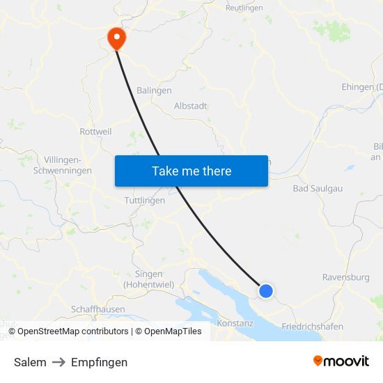 Salem to Empfingen map