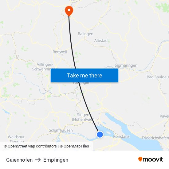 Gaienhofen to Empfingen map