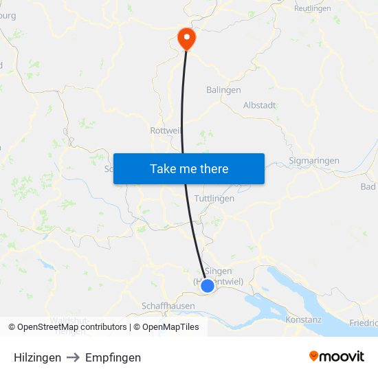Hilzingen to Empfingen map