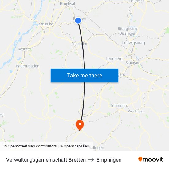 Verwaltungsgemeinschaft Bretten to Empfingen map