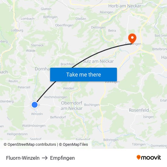 Fluorn-Winzeln to Empfingen map