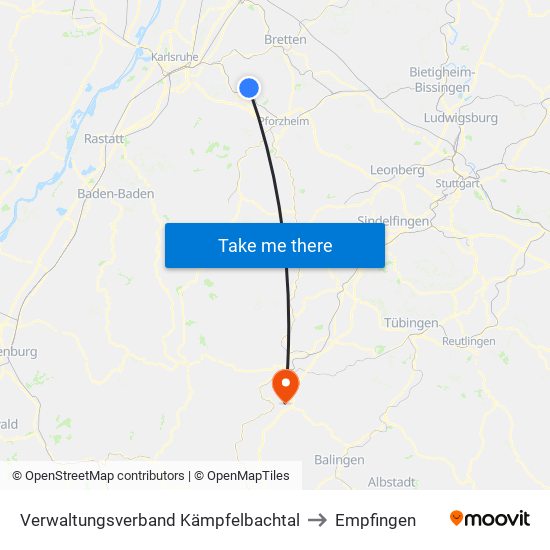 Verwaltungsverband Kämpfelbachtal to Empfingen map