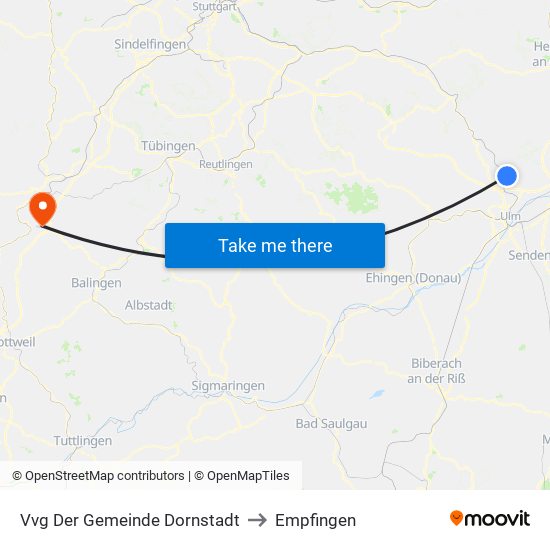 Vvg Der Gemeinde Dornstadt to Empfingen map