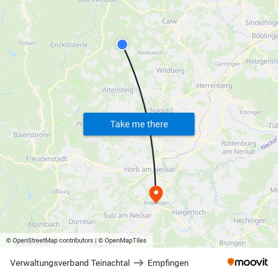 Verwaltungsverband Teinachtal to Empfingen map