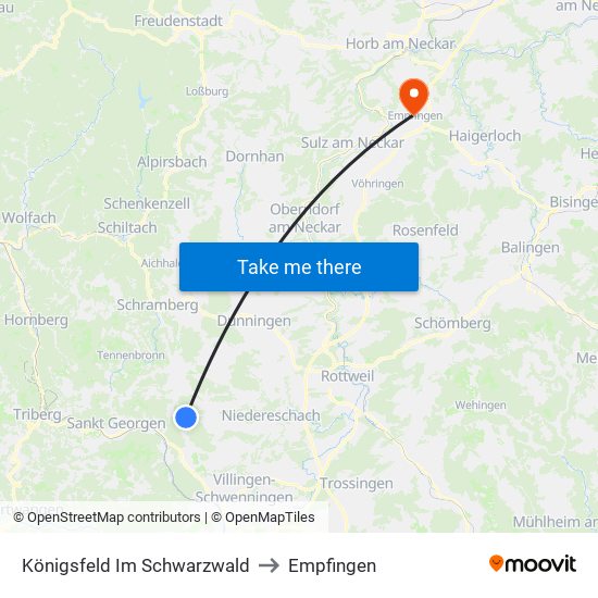 Königsfeld Im Schwarzwald to Empfingen map