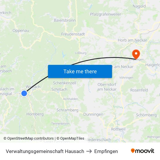 Verwaltungsgemeinschaft Hausach to Empfingen map
