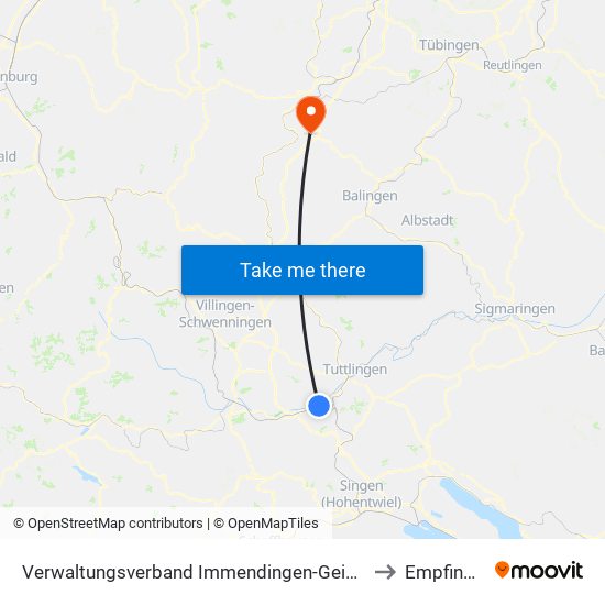 Verwaltungsverband Immendingen-Geisingen to Empfingen map