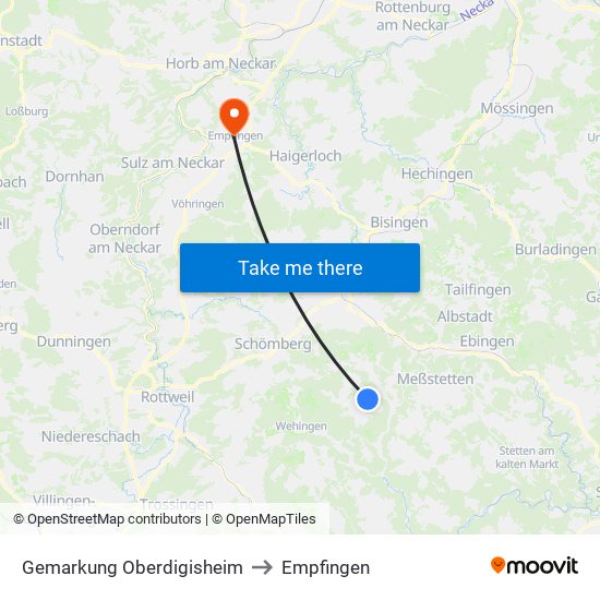 Gemarkung Oberdigisheim to Empfingen map
