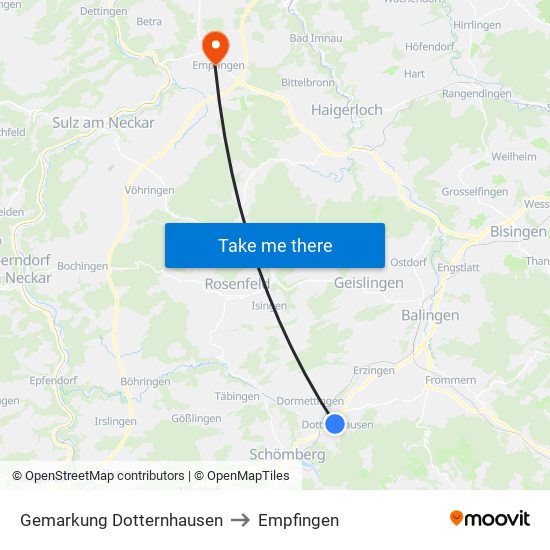 Gemarkung Dotternhausen to Empfingen map