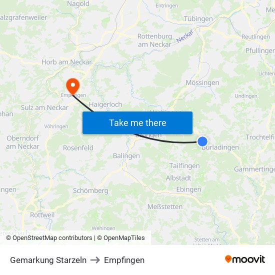 Gemarkung Starzeln to Empfingen map