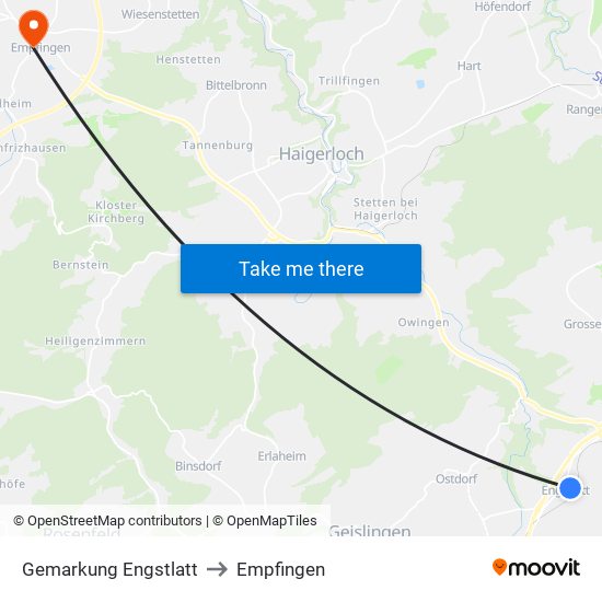 Gemarkung Engstlatt to Empfingen map