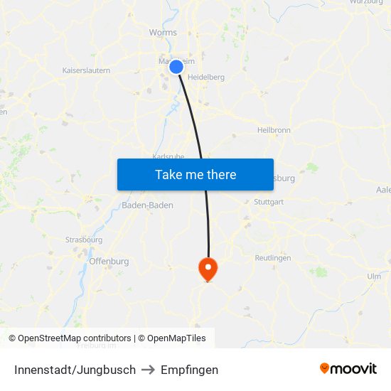 Innenstadt/Jungbusch to Empfingen map