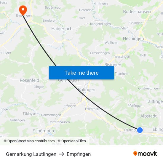 Gemarkung Lautlingen to Empfingen map