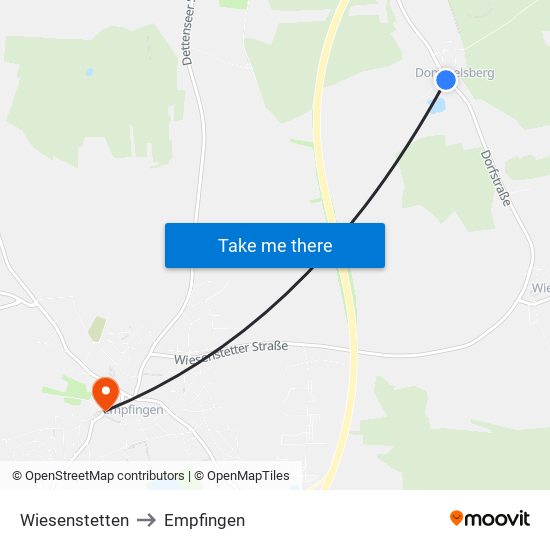 Wiesenstetten to Empfingen map