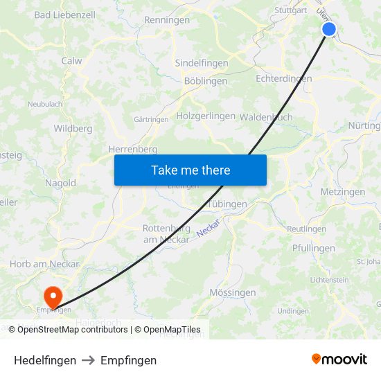 Hedelfingen to Empfingen map