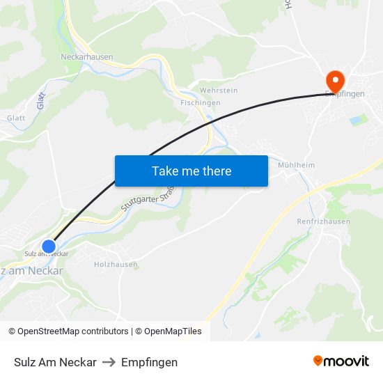 Sulz Am Neckar to Empfingen map