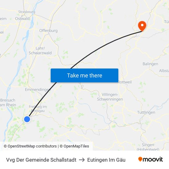 Vvg Der Gemeinde Schallstadt to Eutingen Im Gäu map