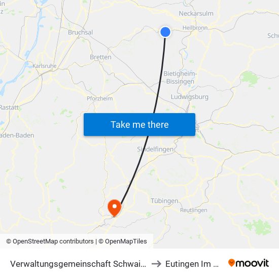 Verwaltungsgemeinschaft Schwaigern to Eutingen Im Gäu map