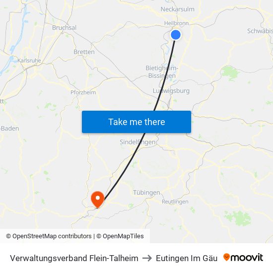 Verwaltungsverband Flein-Talheim to Eutingen Im Gäu map