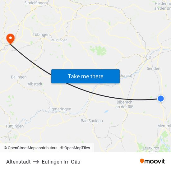 Altenstadt to Eutingen Im Gäu map