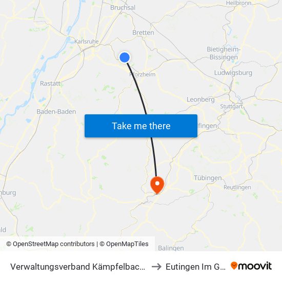 Verwaltungsverband Kämpfelbachtal to Eutingen Im Gäu map