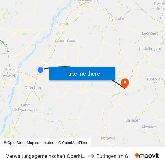 Verwaltungsgemeinschaft Oberkirch to Eutingen Im Gäu map
