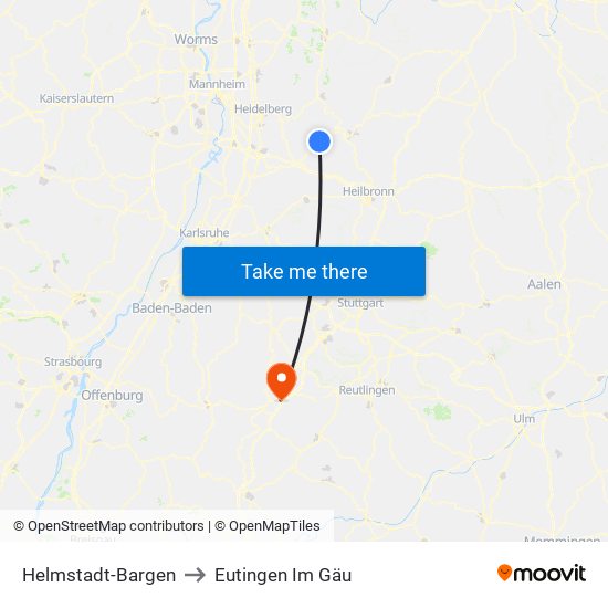 Helmstadt-Bargen to Eutingen Im Gäu map