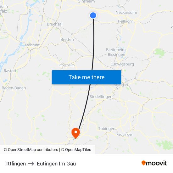 Ittlingen to Eutingen Im Gäu map