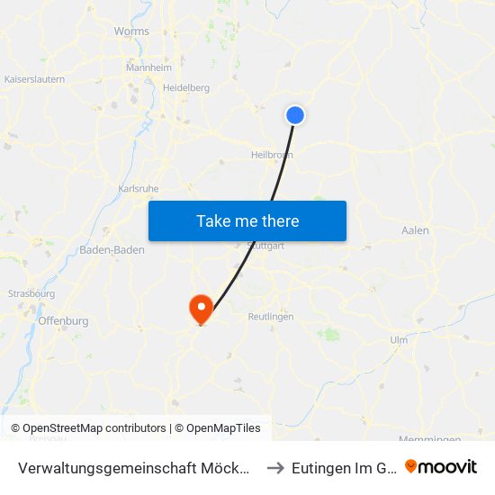 Verwaltungsgemeinschaft Möckmühl to Eutingen Im Gäu map