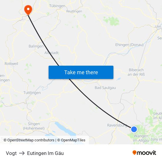 Vogt to Eutingen Im Gäu map